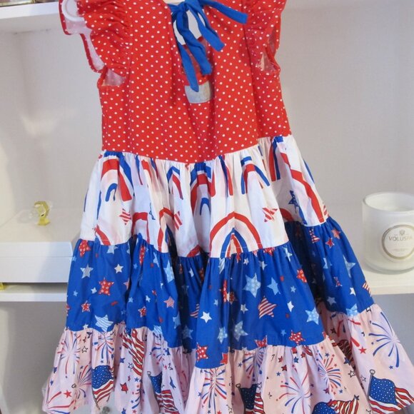 🔴🔴🔴SOLD🔴🔴🔴Eleanor Rose Girl's 4th of July Dress Size 5-6 EUC - Picture 6 of 7